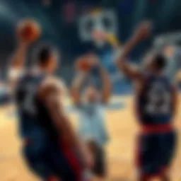 Banchero, Ball, and Edwards miss shots during a game, showcasing their tough performance