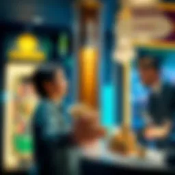 Banking Casino Winnings A person depositing casino winnings into a bank with a teller behind the counter