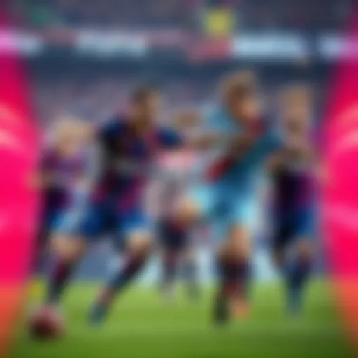 Barcelona and Athletic Bilbao players competing fiercely on the field during a classic football match