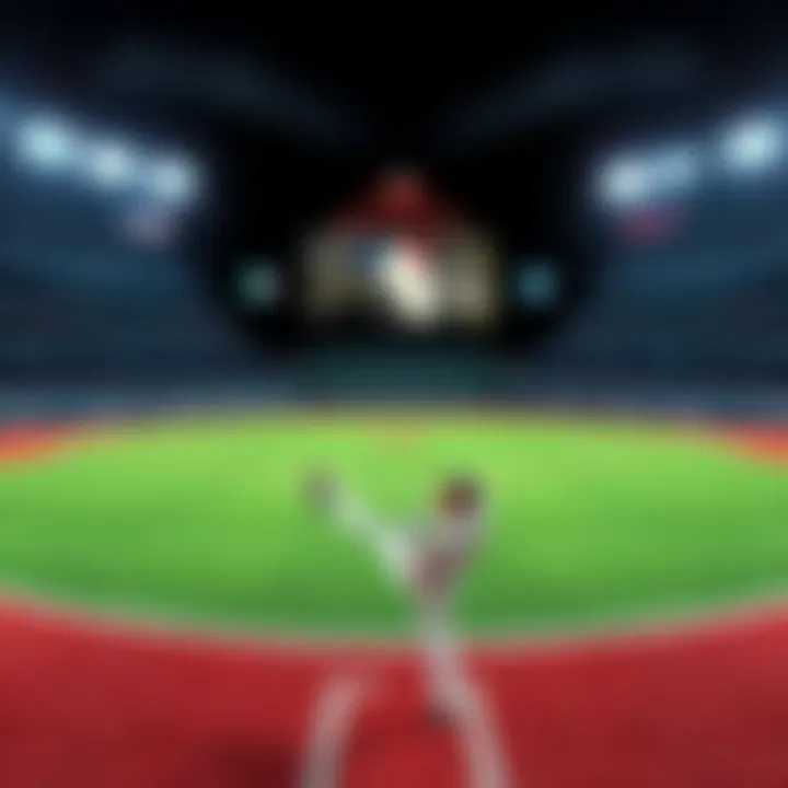 Baseball betting strategy A baseball field with a scoreboard displaying game stats, showing betting odds and predictions