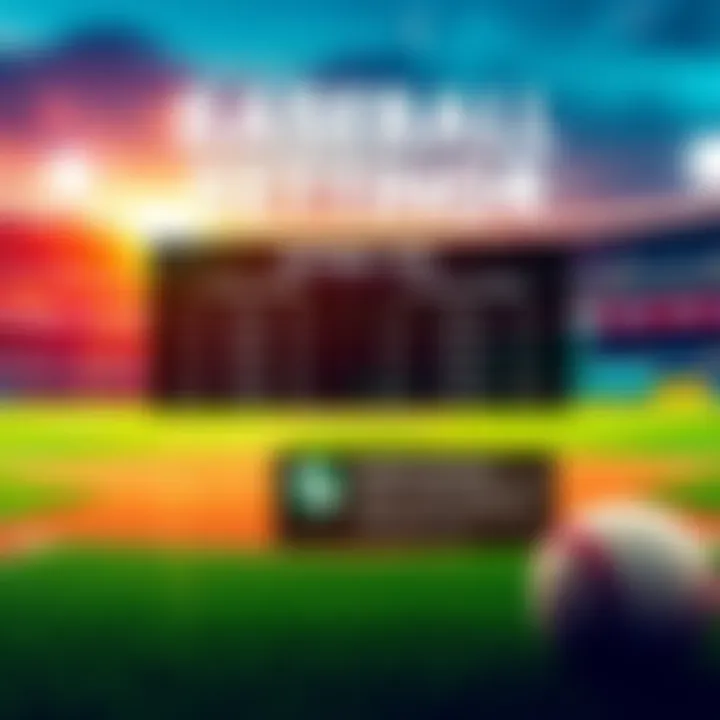 A graphic showing baseball statistics, including key player performances and betting odds, with a vibrant background of a baseball field.