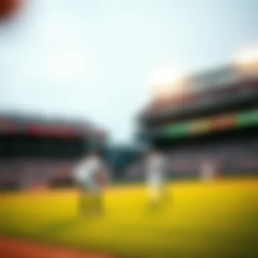 A close-up of a baseball field showing players in action during the sixth inning of a game, with fans in the background looking surprised.