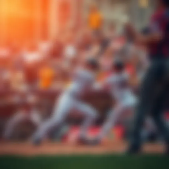 A group of baseball players competing in a Friday match with fans cheering in the background