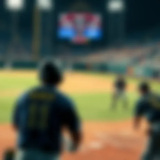 Players on the field during a tense moment in a baseball game between MIN and LAD, with the scoreboard showing MIN 1 and LAD 5 in the 9th inning.