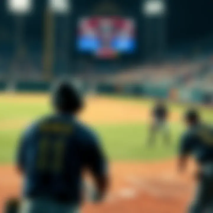 Players on the field during a tense moment in a baseball game between MIN and LAD, with the scoreboard showing MIN 1 and LAD 5 in the 9th inning.