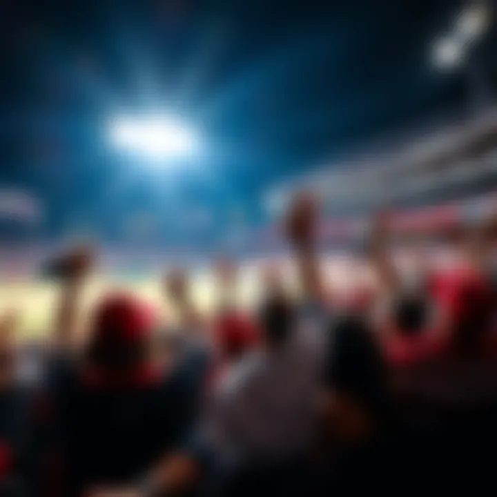 Fans cheering with excitement at a baseball game, showing support for their team.