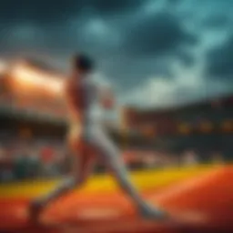 Baseball players hitting home runs A baseball player swings a bat to hit a home run during a game