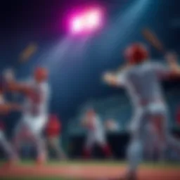 A group of baseball players swinging bats, aiming to hit home runs during a game