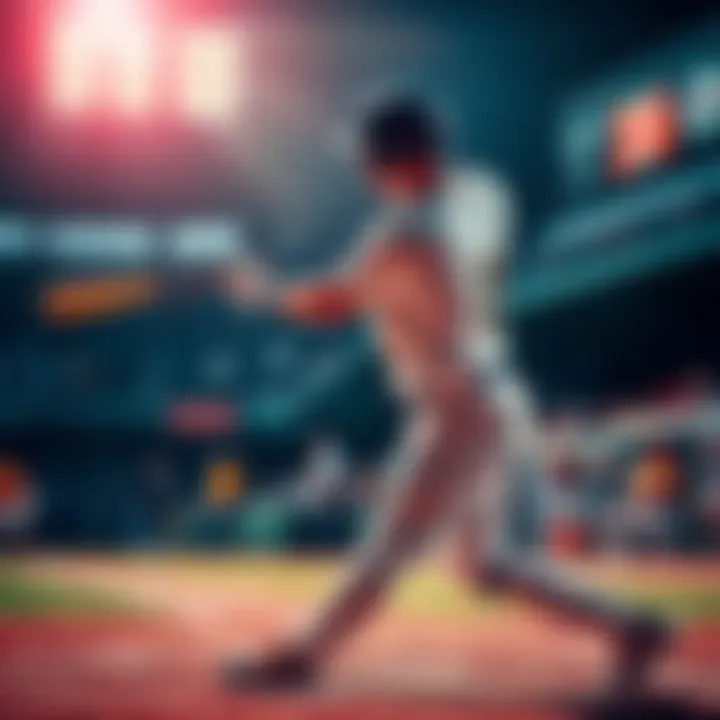A baseball player swinging the bat to hit a home run during a game