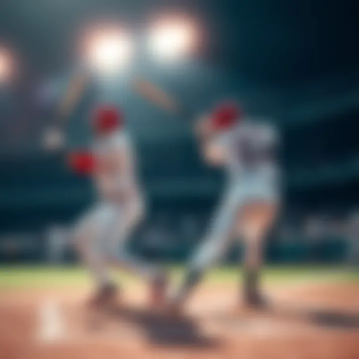 Two baseball players hitting home runs during a game