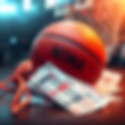 Graphic showing basketball and betting slips with tips for NBA games