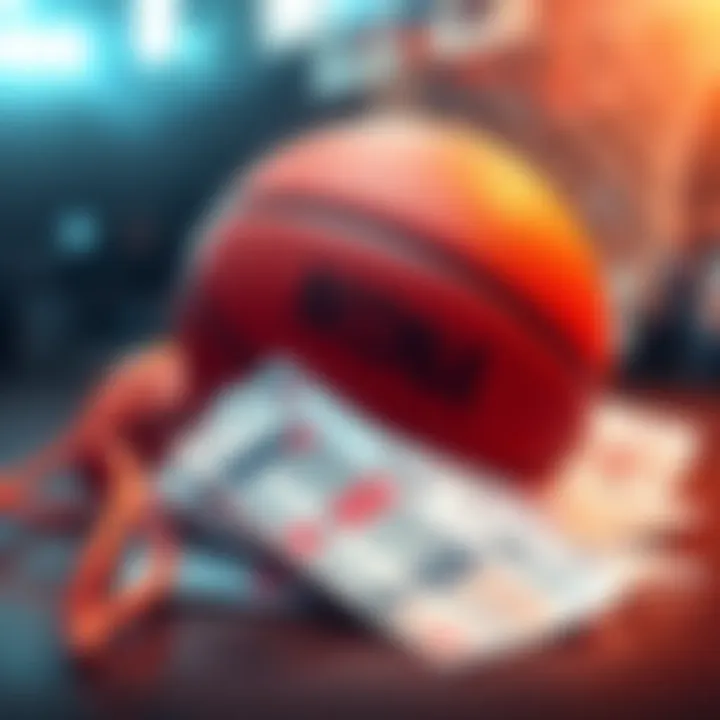 Graphic showing basketball and betting slips with tips for NBA games