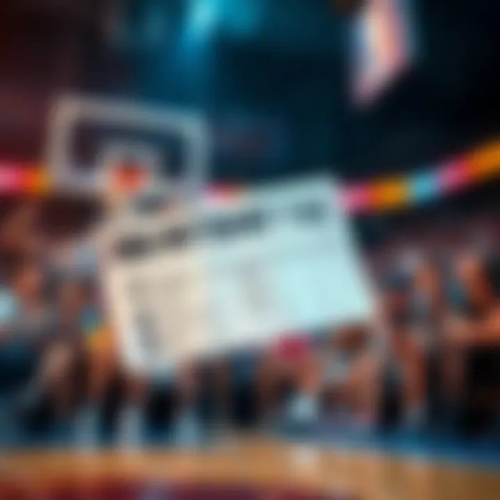 A basketball bet slip showing losses with frustrated fans in the background