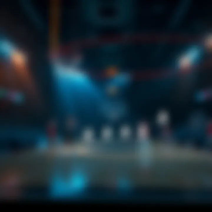 A basketball game with wagers ranging from small to large amounts displayed, illustrating various betting strategies.