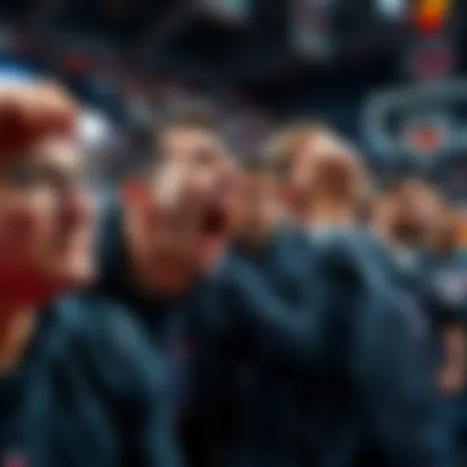 Passionate basketball fans showing their frustration towards Gobert during a game