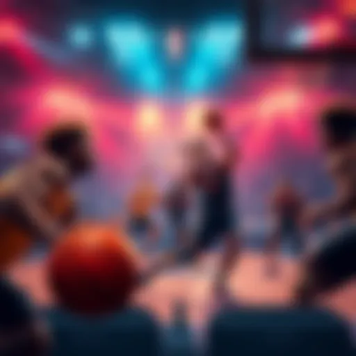 Players competing in an intense NBA game with focus on B2B players