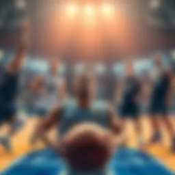 A group of basketball players showcasing their skills during the first Basket Doubles event.