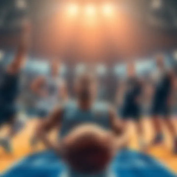 A group of basketball players showcasing their skills during the first Basket Doubles event.