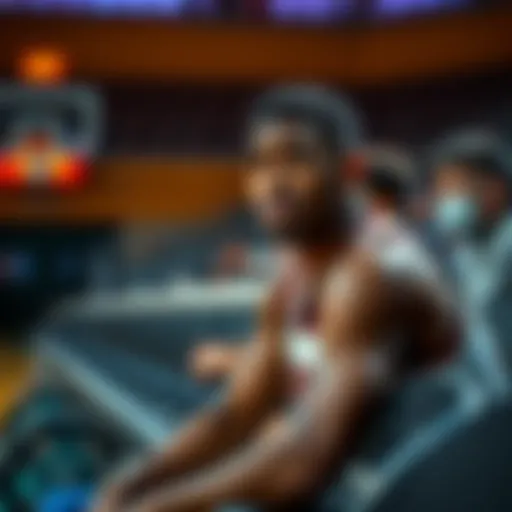 A basketball player sitting on the bench with a concerned expression, showcasing the dilemma of being marked DNP and a loss at the same time.