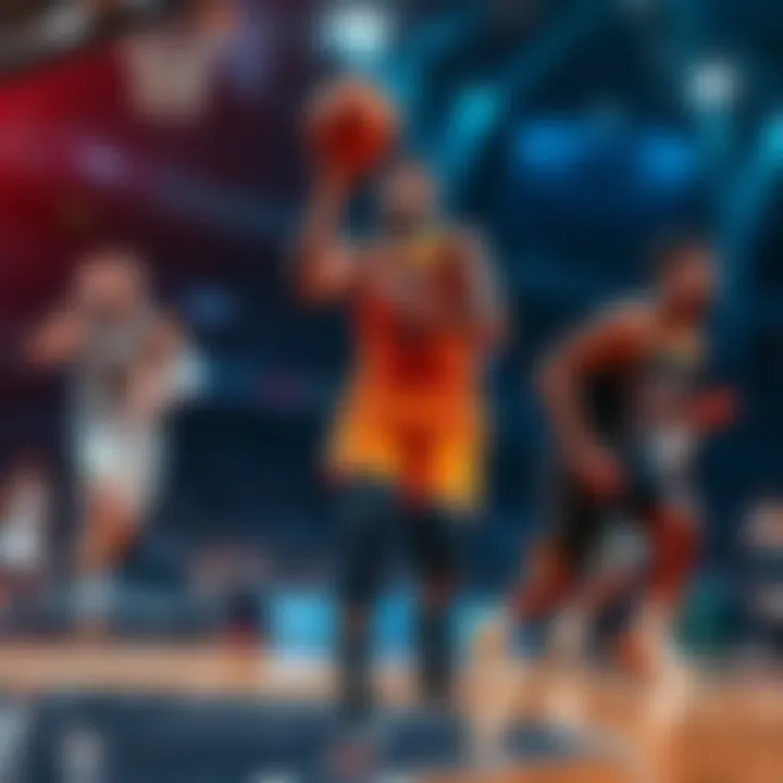 Giannis, Jokic, Mitchell, and Brown showcasing their skills on the basketball court