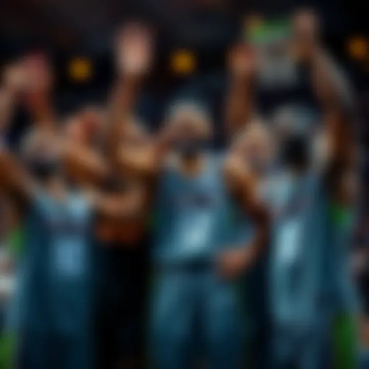 Group of basketball players joyfully celebrating after winning $100 bonus bets in the DraftKings Full Court Draw