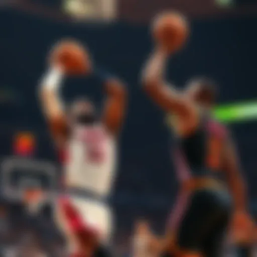 Jaylen Brown shoots a three-pointer while LeBron James looks on during an NBA game