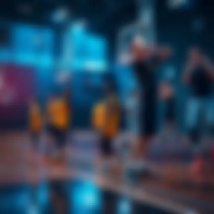 A group of basketball players warming up on the court before a game, showcasing their athletic skills and teamwork