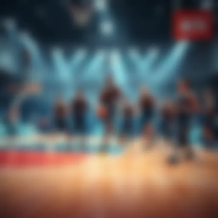 Basketball team showing determination on the court in the second half of the game