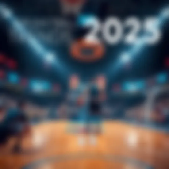 A basketball court showcasing the latest technology and fan engagement innovations for 2025