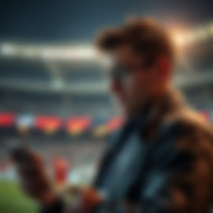 Beginner in Sports Betting A novice sports bettor looking at a smartphone with betting odds on the screen, looking thoughtful