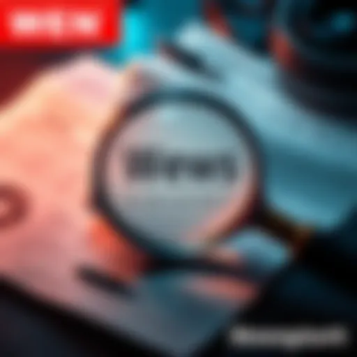 A magnifying glass focused on hidden documents and notes, symbolizing important insights and details.