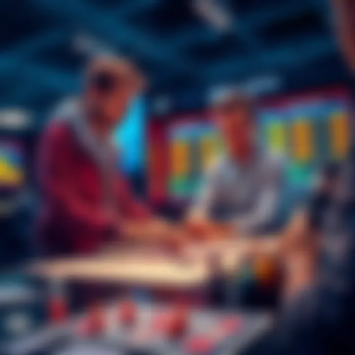 Two people discussing betting strategies for BELLATO at a table with odds and charts