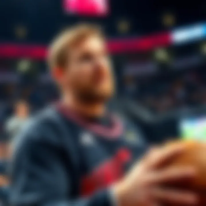 Ben Griffin focused on sports gameplay, surrounded by fans and excitement