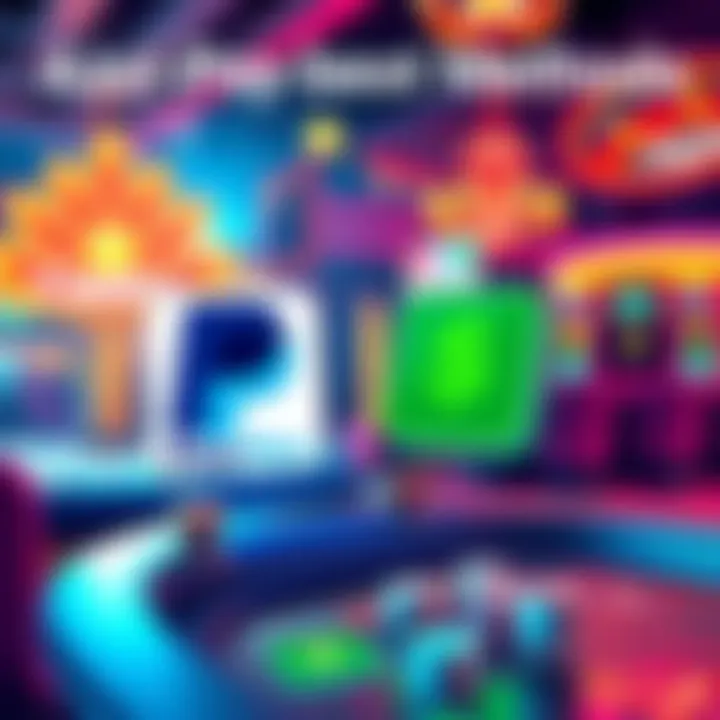 Illustration of a casino scene with symbols of PayPal and Cash App payments