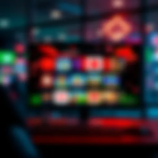 A computer screen displaying various online casino games with Canadian symbols