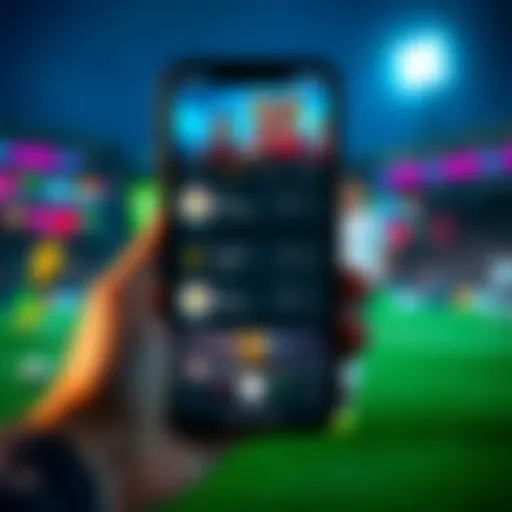 A smartphone displaying various sports betting apps on the screen, highlighting user-friendly interfaces and betting options.