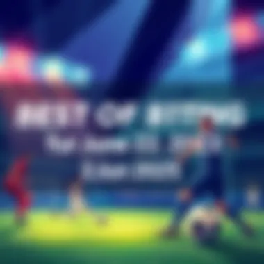 Illustration of sports betting options with event highlights and expert tips for June 22 2025