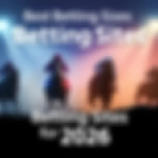 A graphic showing top betting sites for horse racing in the UK 2026 with horse silhouettes and betting icons