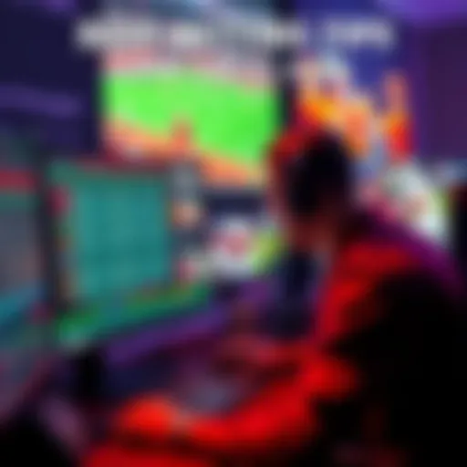 A person analyzing betting odds and tips for parlays on a computer screen with sports images in the background