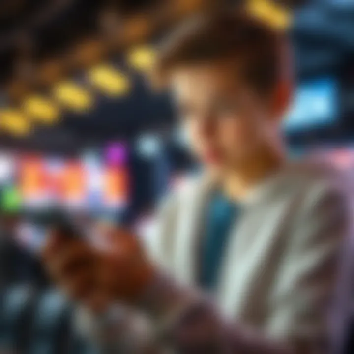 A young adult using a smartphone to explore Pick'em apps with bonus offers.