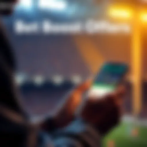 A person reviewing betting offers on a smartphone, with focus on increasing winnings.