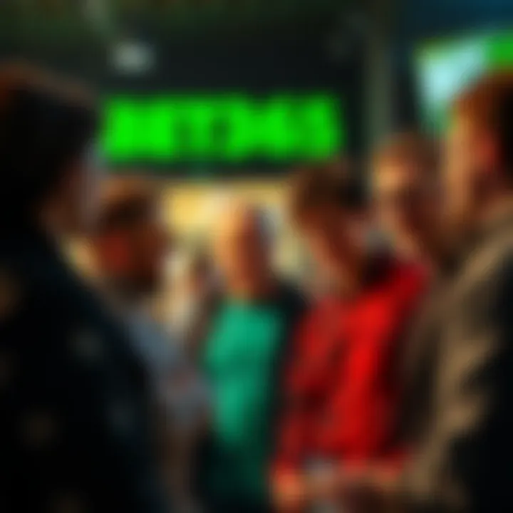 Group of people discussing their opinions and experiences on Bet365 betting platform