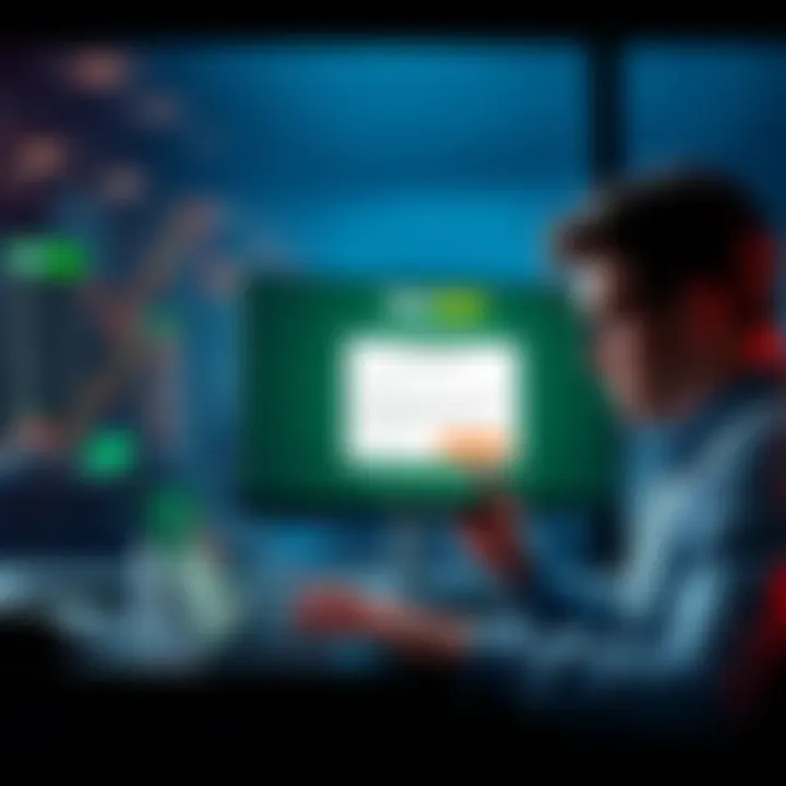 A screenshot of a Bet365 account showing a suspension message, with a frustrated person nearby looking at alternative betting sites on a laptop.