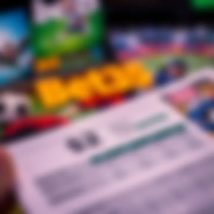 A close-up of a betting slip highlighting a $2 bet on Bet365, with colorful graphics representing sports and gaming.