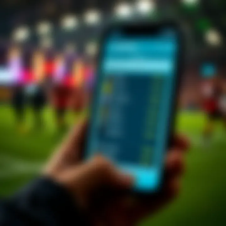 A smartphone displaying the Betfair app interface with betting options visible