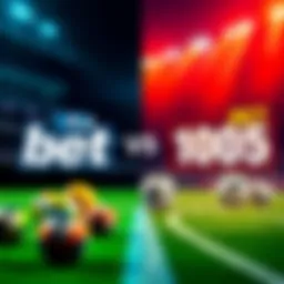 Visual comparison of BetOnline and Bet105 services, highlighting differences in bonuses and limits