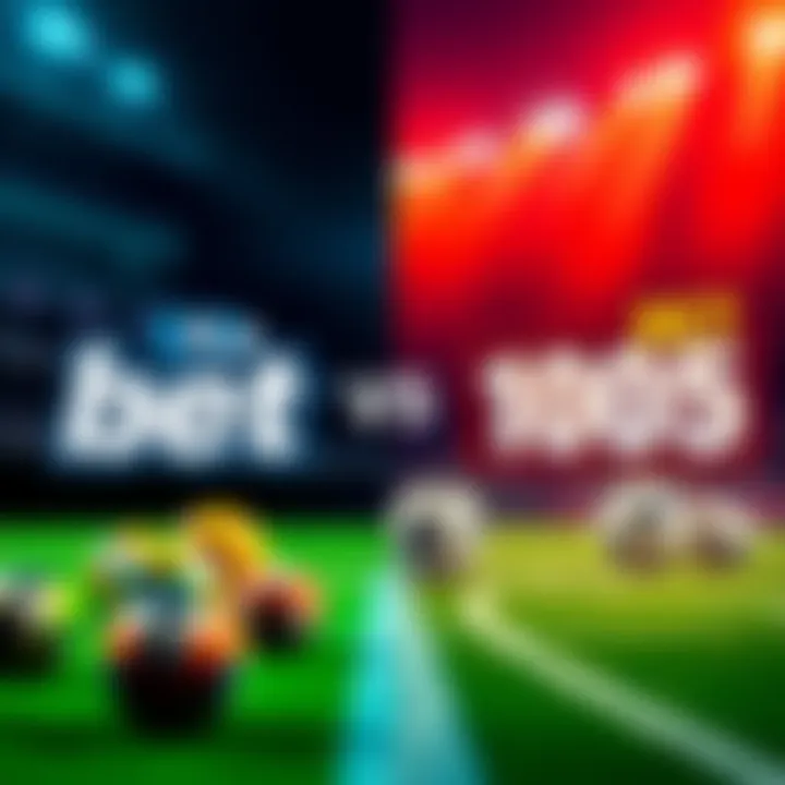 Visual comparison of BetOnline and Bet105 services, highlighting differences in bonuses and limits