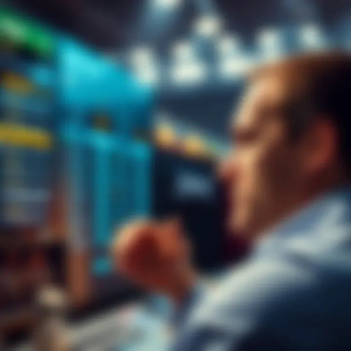 A person looking at betting options on a screen with a thoughtful expression, symbolizing trust in gut feelings.