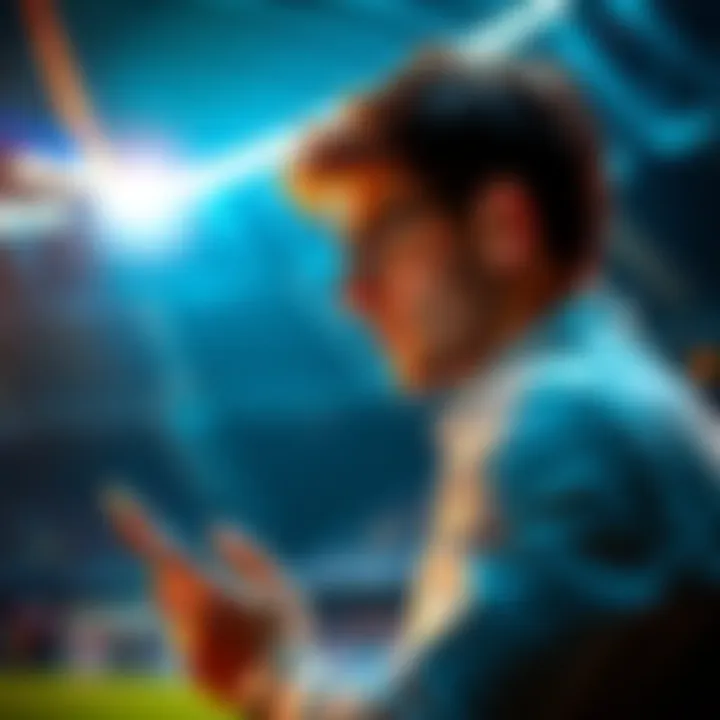 A person looking at sports betting options and weighing the decision to cash out or wait