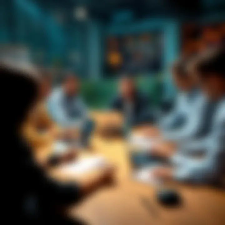 A group of people sharing tips on high odds betting strategies at a table with laptops and notes.